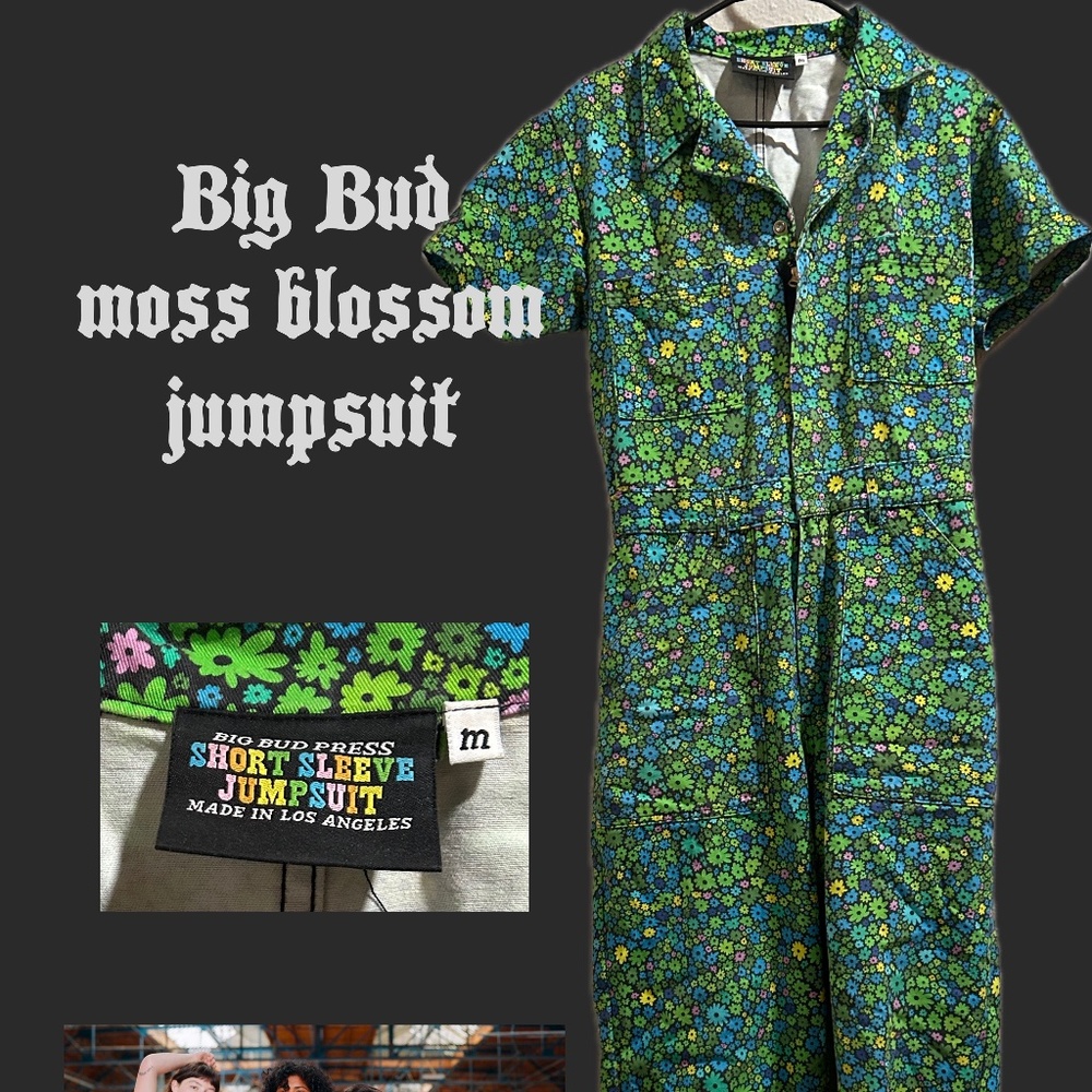 Big Bud Press Moss Blossom short sleeve jumpsuit